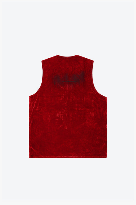 "CHARTREUSE" RED SUEDE VEST
