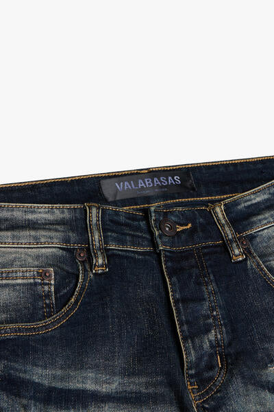 "TEARAWAY" DARK BLUE WASH SKINNY JEAN