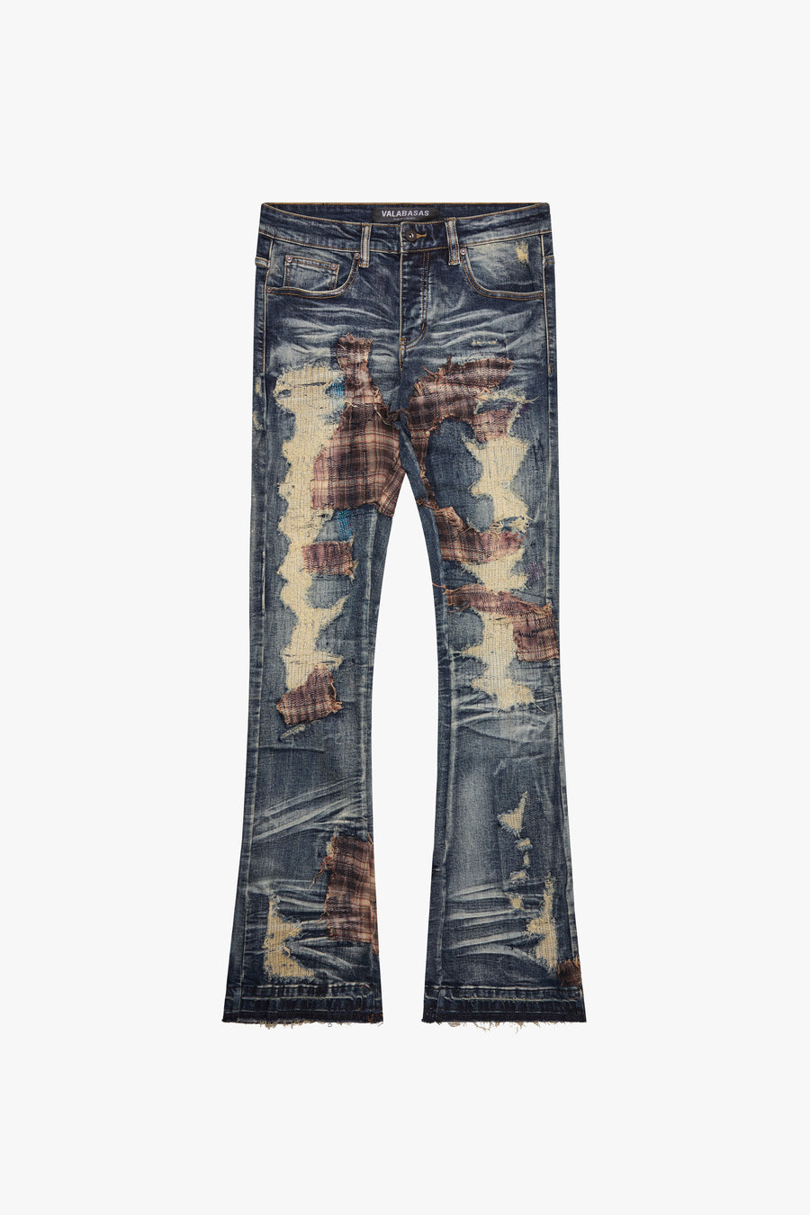 "SIGMA" MEDIUM BLUE STACKED FLARE JEAN