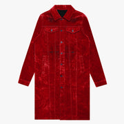 "NOCTURNE" RED SUEDE TRENCH COAT