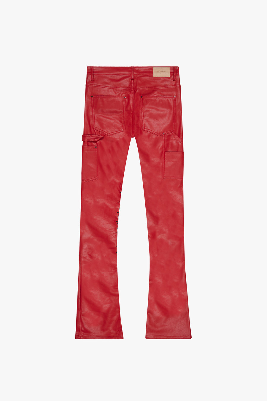 VPLAY KIDS LEATHER JEANS "SUPERIOR WORLD" RED-LEATHER