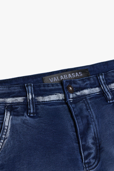 "THE CARPENTER” BLUE STACKED FLARE JEAN