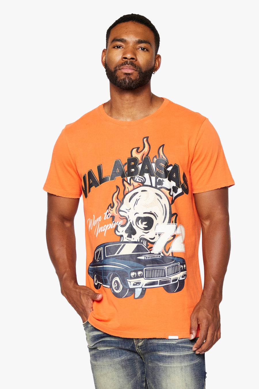 "RAWDEAL" VINTAGE FLAME ORANGE TEE