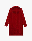 "NOCTURNE" RED SUEDE TRENCH COAT