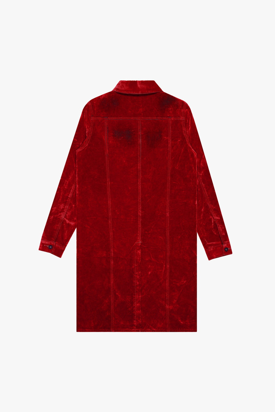 "NOCTURNE" RED SUEDE TRENCH COAT