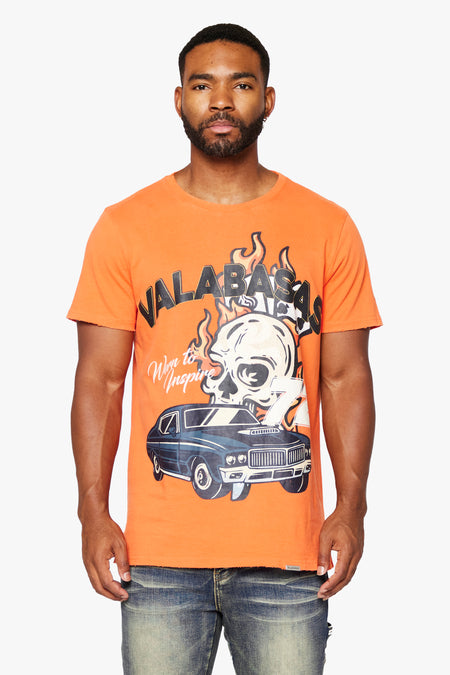 "RAWDEAL" VINTAGE FLAME ORANGE TEE