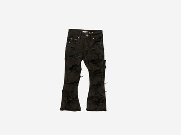 KIDS "INFERNO" BLACK STACKED JEANS