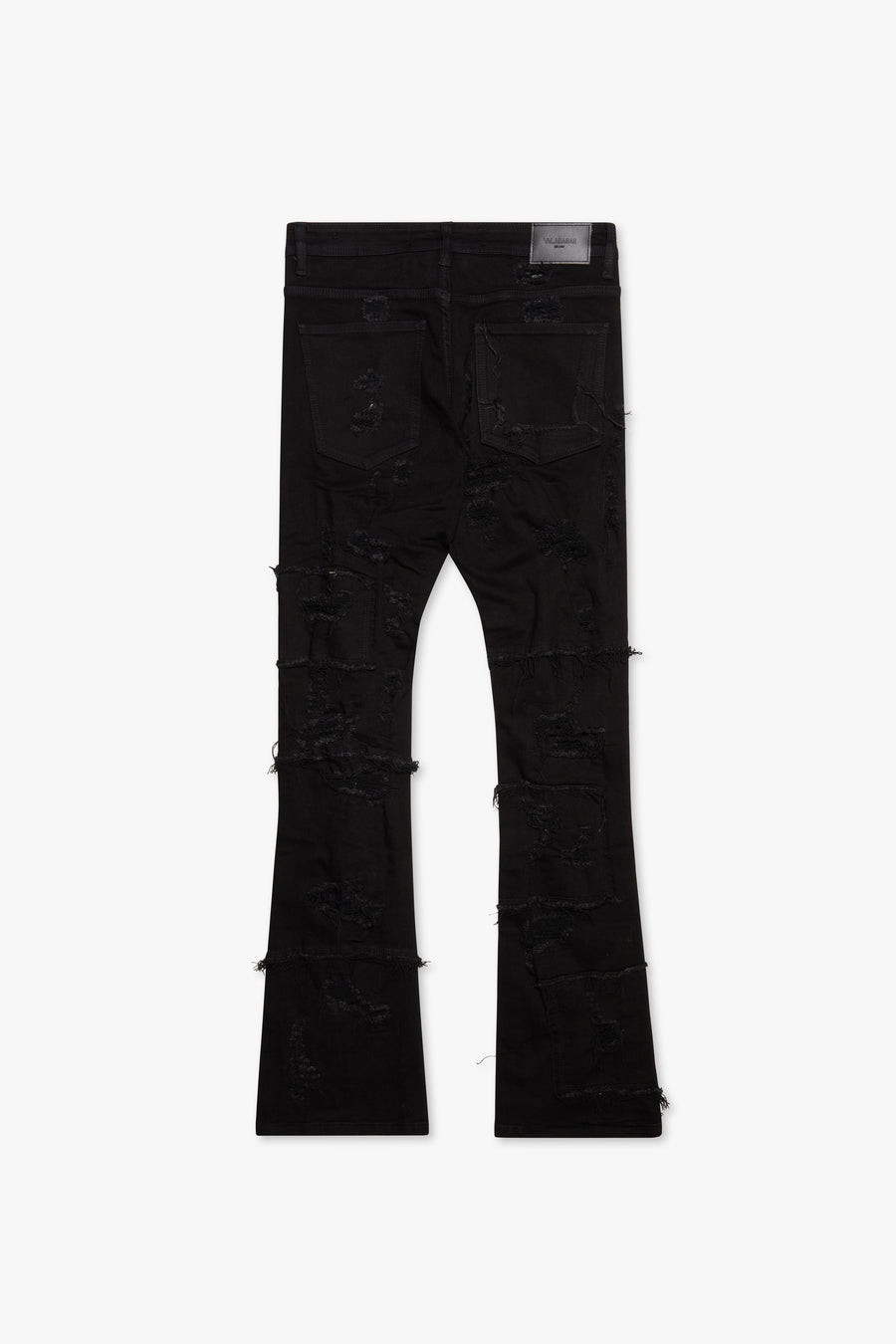 "OBLIVION" BLACK STACKED FLARE JEAN