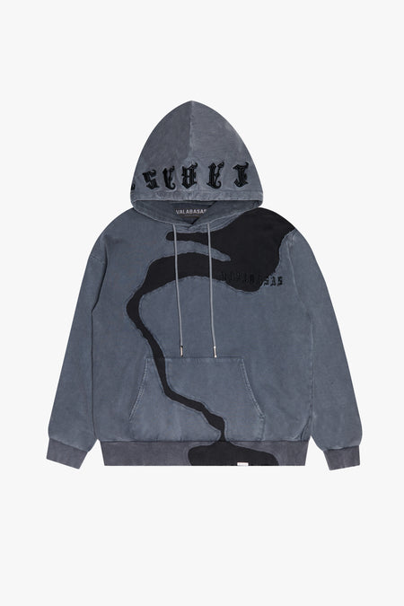 "RIVULET" GREY/BLACK HOODIE