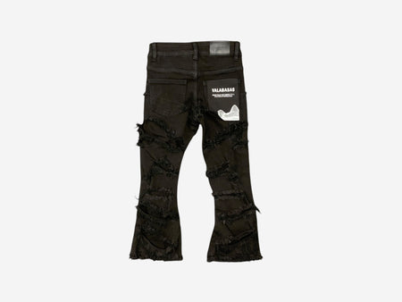 KIDS "INFERNO" BLACK STACKED JEANS