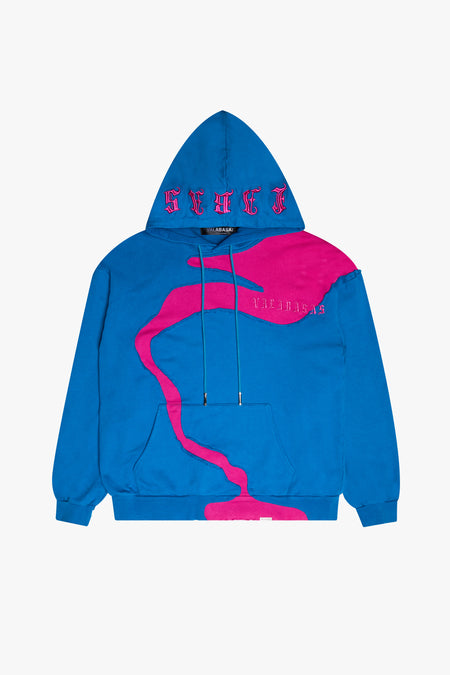 "RIVULET" BLUE/PINK HOODIE