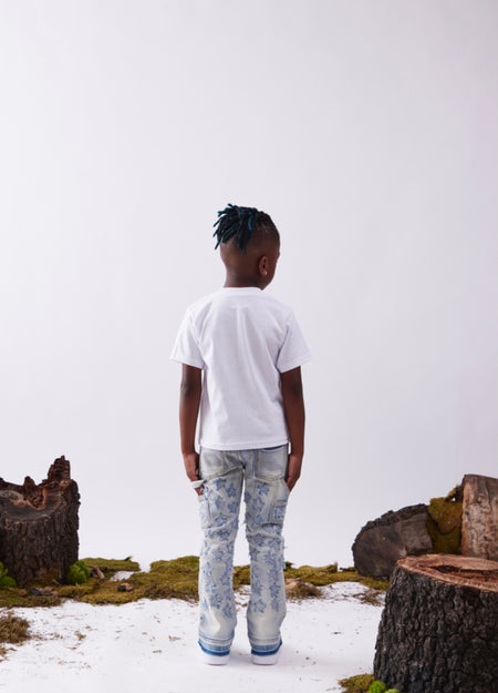 "V-STAR" KIDS STACKED FLARE "LT. BLUE WASHED"