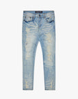 "TEARAWAY" LIGHT BLUE WASH SKINNY JEAN