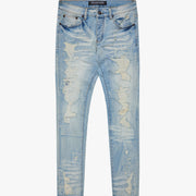 "TEARAWAY" LIGHT BLUE WASH SKINNY JEAN