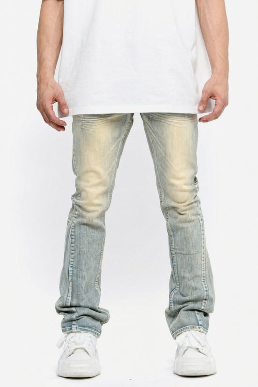 VALABASAS Mr. Stacked Light Vintage Jeans front full-length view