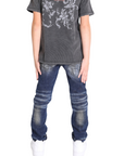 VPLAY KIDS JEANS  “ONLY LOVE” DARK BLUE WASHED