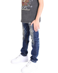 VPLAY KIDS JEANS  “ONLY LOVE” DARK BLUE WASHED