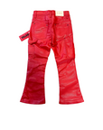 VPLAY KIDS LEATHER JEANS "SUPERIOR WORLD" RED-LEATHER