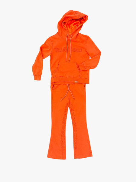 KIDS “VALA-FOCUS” FLEECE SET VINTAGE FLAME ORANGE