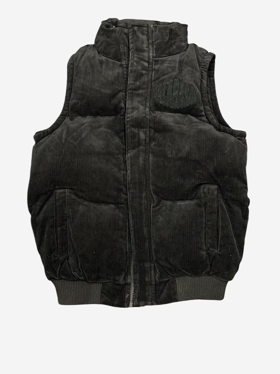 "ROOK" CORDUROY PUFFER VEST LIVID BLACK