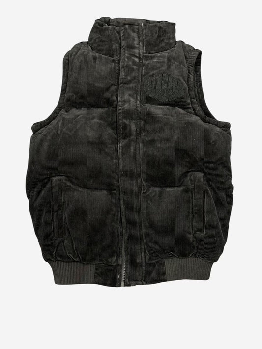 "ROOK" CORDUROY PUFFER VEST LIVID BLACK