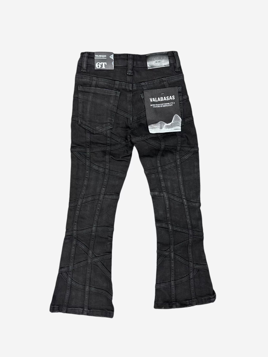 KIDS "STREAK" STACKED DENIM BLACK