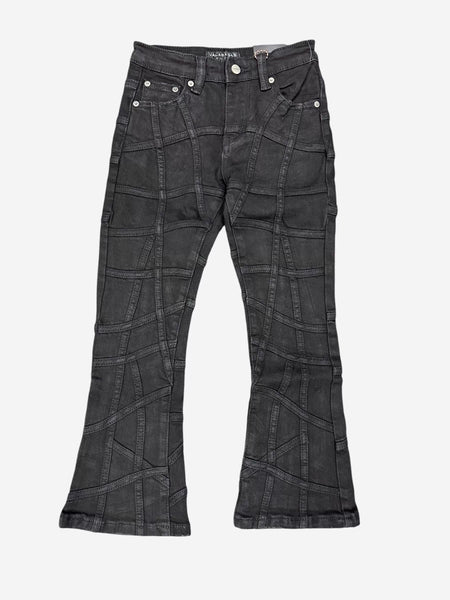 KIDS "STREAK" STACKED DENIM BLACK