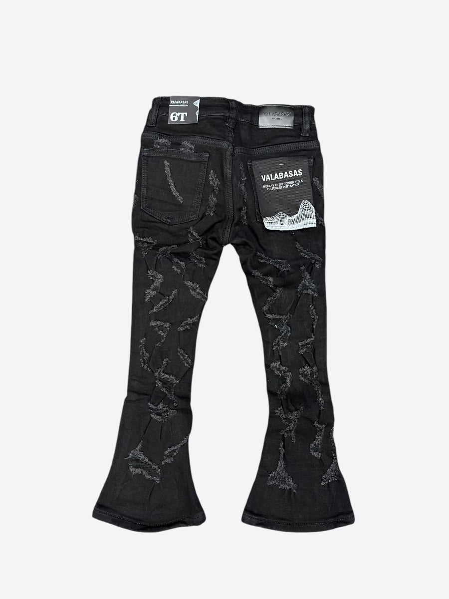 KIDS "RIPTIDE" STACKED DENIM BLACK