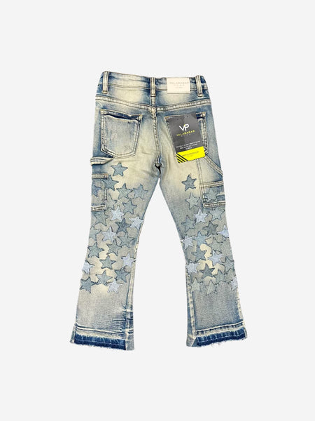 KIDS "VPLAY V-STARS" DENIM STACKED VINTAGE WASH