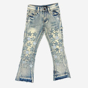 KIDS "VPLAY V-STARS" DENIM STACKED VINTAGE WASH