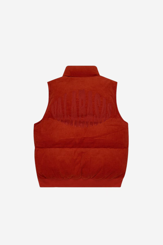 KIDS “ROOK” CORDUROY PUFFER VEST TANGERINE