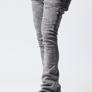 "COVERT" LT GREY STACKED FLARE JEANS