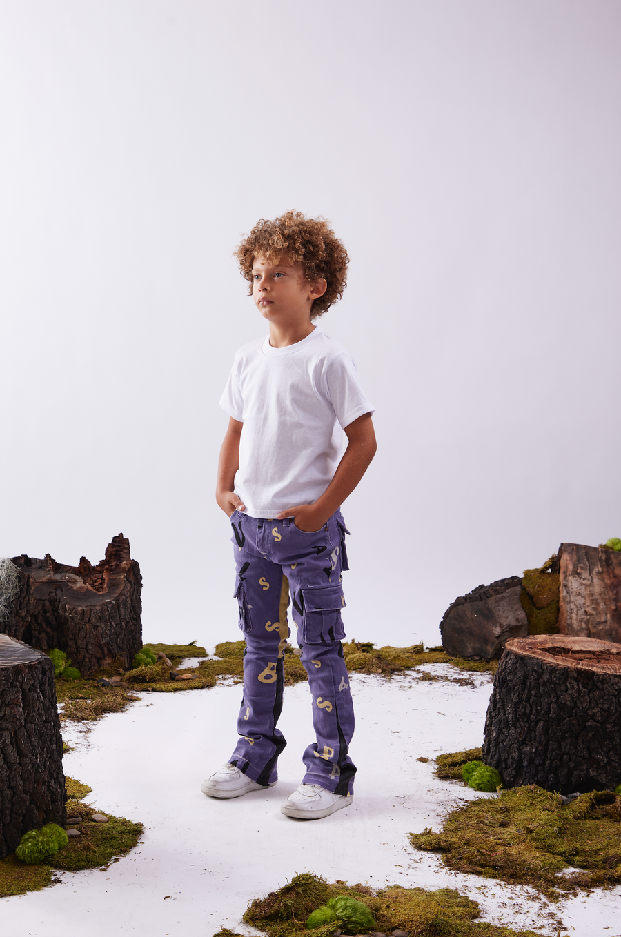 VPLAY KIDS JEANS "PUZZLED " PURPLE V CAMO