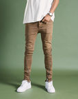 "RUNNER" BROWN SKINNY DENIM