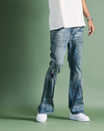 "RUNNER" BLUE DIRTY WASH SKINNY DENIM