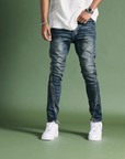 "RUNNER" VINTAGE DIRTY BLUE SKINNY DENIM