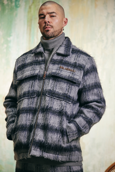 "PIONEER " BLACK/GREY MOHAIR JACKET