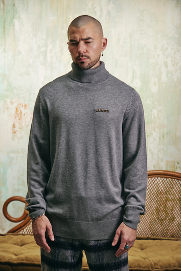 "PRESTANZA" CARBON GREY TURTLE NECK