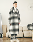 "CELERITÁ" BLACK AND WHITE MOHAIR TRENCH COAT