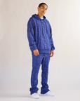 "PULSE" VINTAGE SAPPHIRE BLUE FLEECE SET