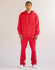 "PULSE" VINTAGE RED FLEECE SET