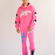 "BALANCED" FLEECE SET CARMINE ROSE