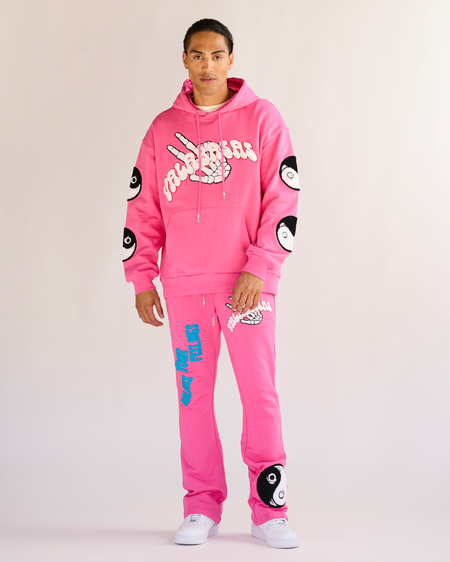 "BALANCED" FLEECE SET CARMINE ROSE