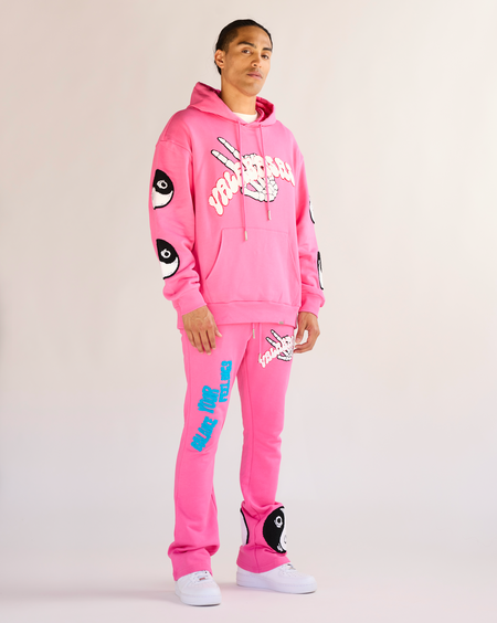 "BALANCED" FLEECE SET CARMINE ROSE