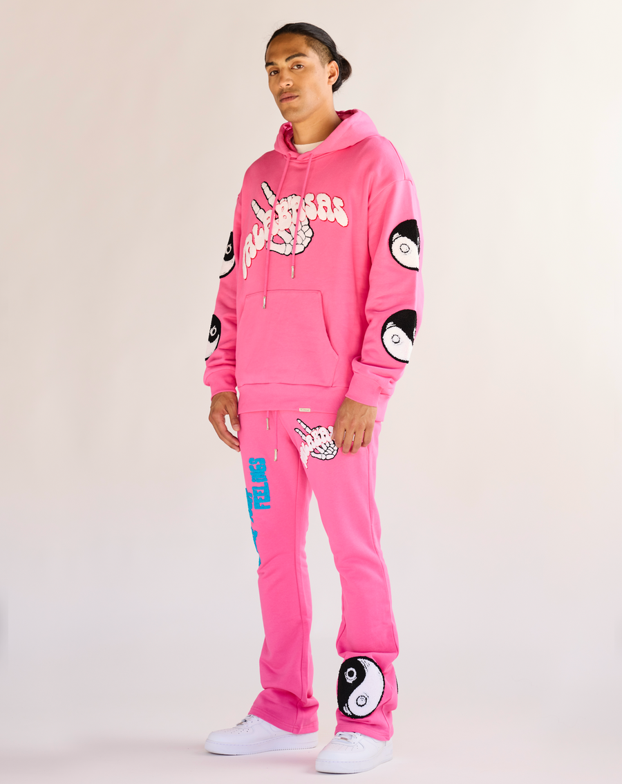 "BALANCED" FLEECE SET CARMINE ROSE