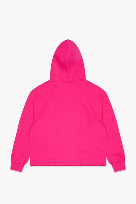 "STEEL" PINK CROPPED HOODIE