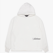 "STEEL" WHITE CROPPED HOODIE