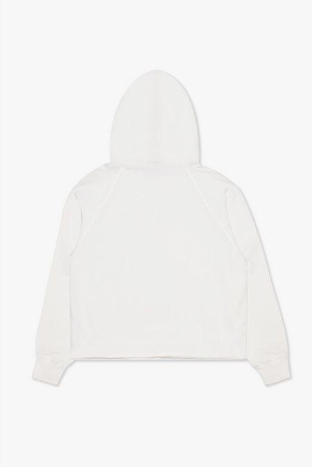 "STEEL" WHITE CROPPED HOODIE