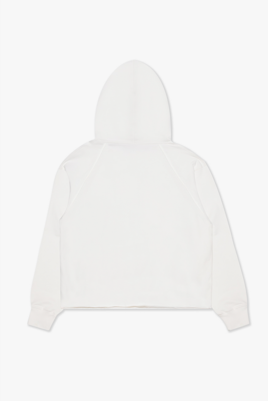 "STEEL" WHITE CROPPED HOODIE