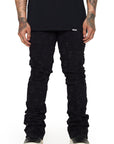 “CHAPTER” BLACK STACKED FLARE JEAN
